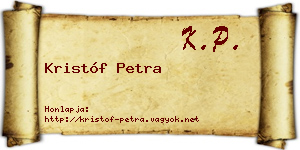 Kristóf Petra névjegykártya