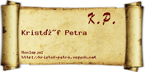 Kristóf Petra névjegykártya