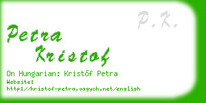 petra kristof business card
